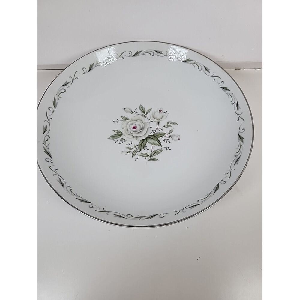 Diamond China Japan ROMANCE White Roses Red Heart - 9" VEGETABLE / SERVING BOWL